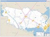 San Patricio, Tx Carrier Route Wall Map